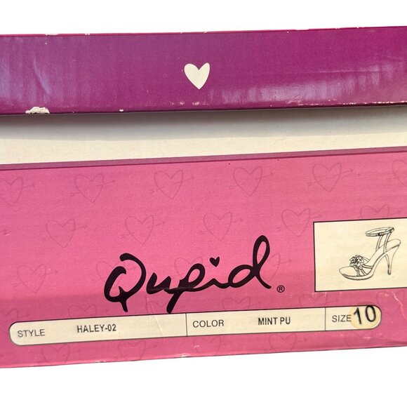 Qupid High Heel Sandals Womens 10 Mint Faux Leather Floral Open Toe - Picture 12 of 12
